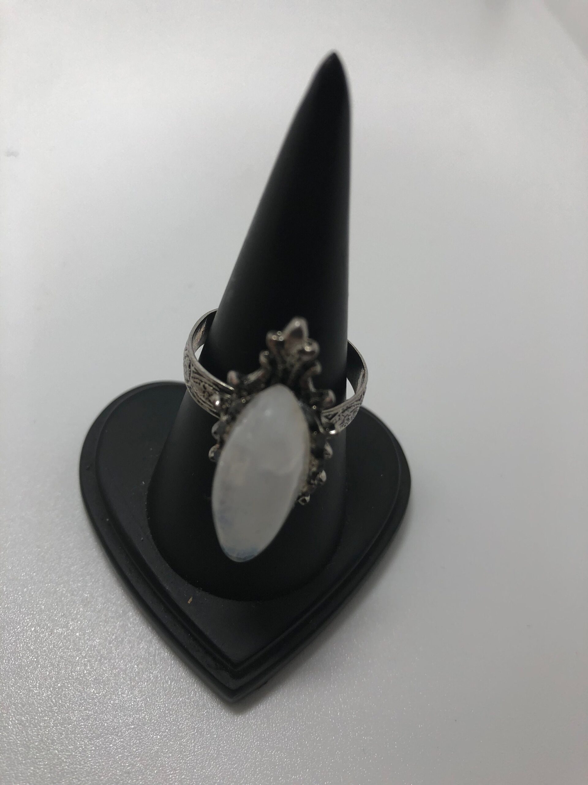 Moonstone ring // moonstone silver filigree size adjustable ring - Image 3