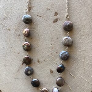 Black Pearl sterling silver necklace //  Black Pearl necklace // Sterling Silver Necklace // Black Pearl sterling silver beaded necklace