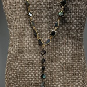 Labradorite gold Necklace // Labradorite and abolone shell necklace // Gemstone necklace