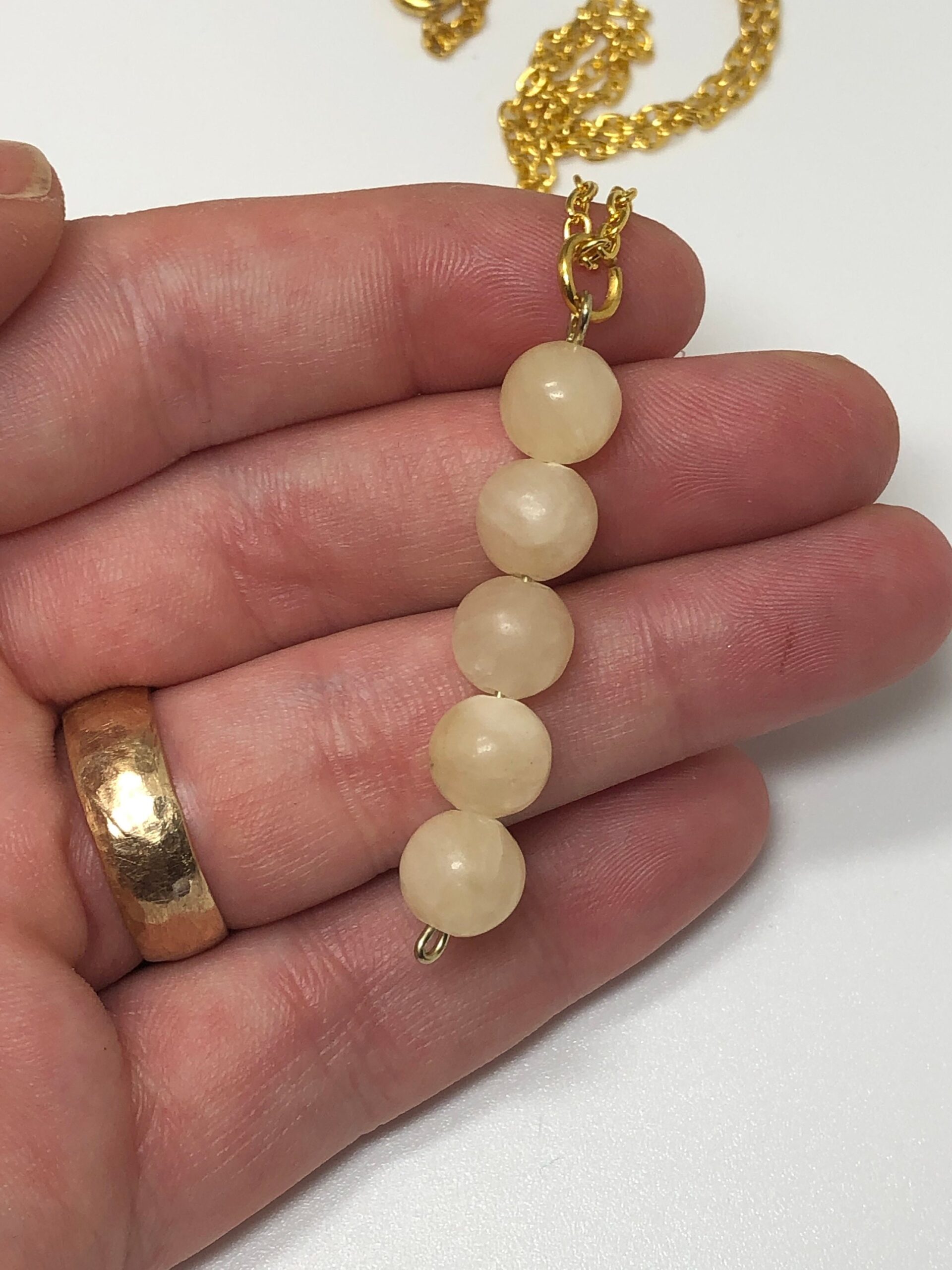 8mm bead necklace // Semi precious bead drop necklace - Image 4