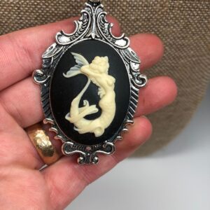 Mermaid cameo necklace