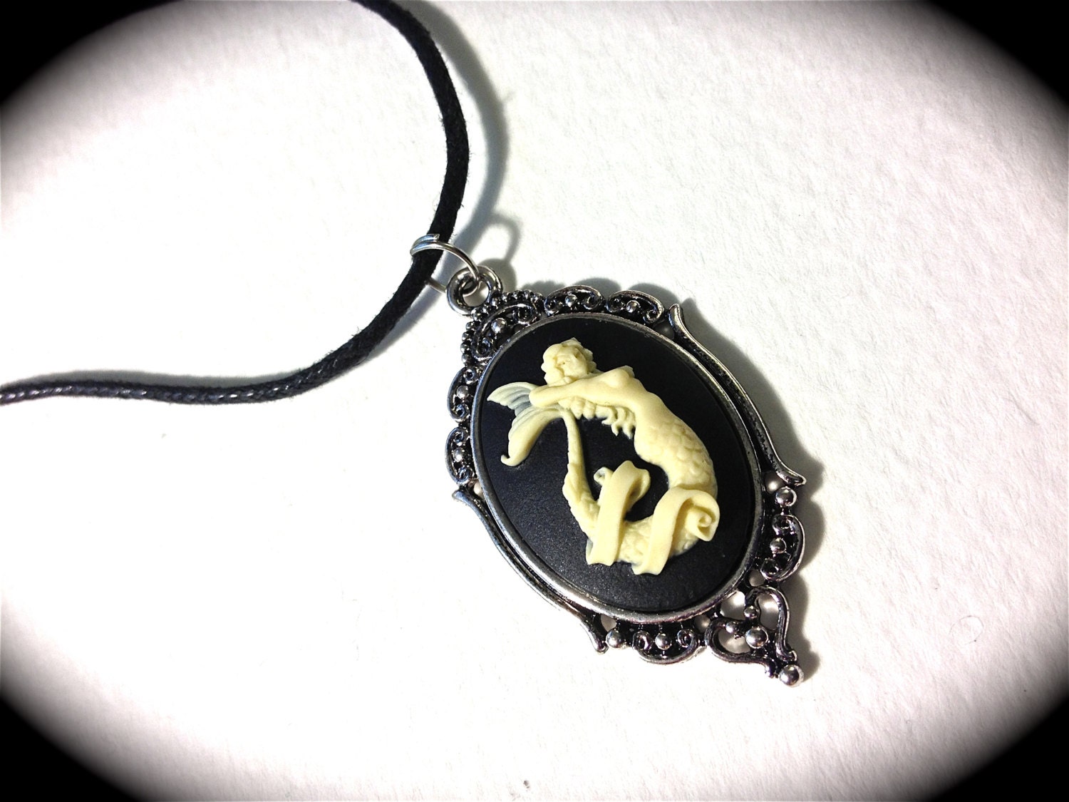 Mermaid cameo necklace