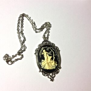 Art deco//Lady deer //Artemis cameo necklace