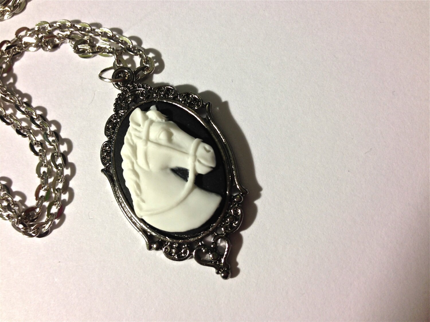 Horse cameo necklace