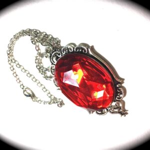 Red faceted jewel Necklace // Red Acrylic Necklace // Red Necklace //