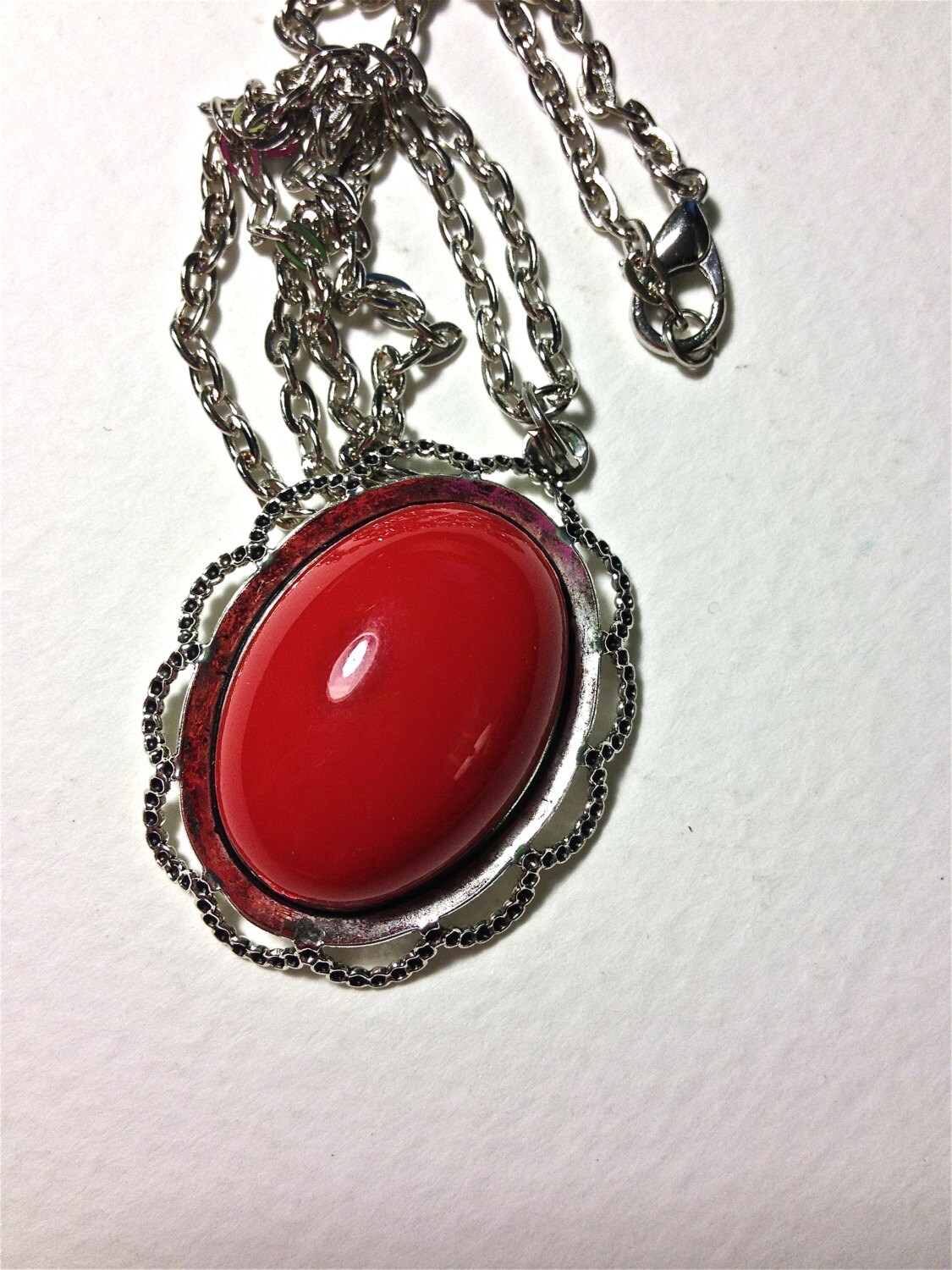 Red Cameo Necklace - Image 3