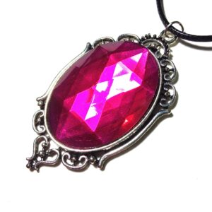 Pink Fuchsia faceted jewel Necklace