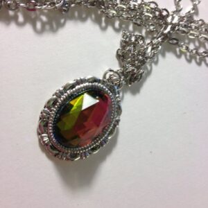 Vitrail Med Necklace // CZECH GLASS // 18x13mm // Vitrail Med // Faceted Cabochon
