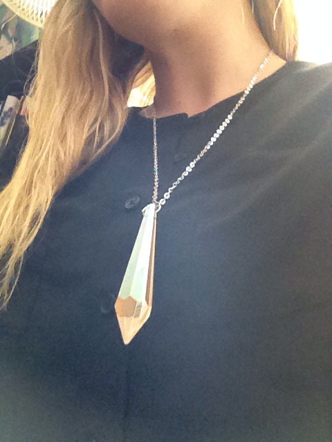 Light blue crystal prism Necklace - Image 5