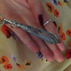 Light blue crystal prism Necklace