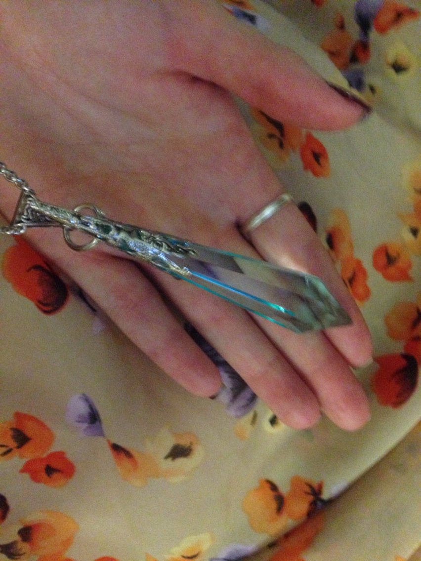 Light blue crystal prism Necklace - Image 4