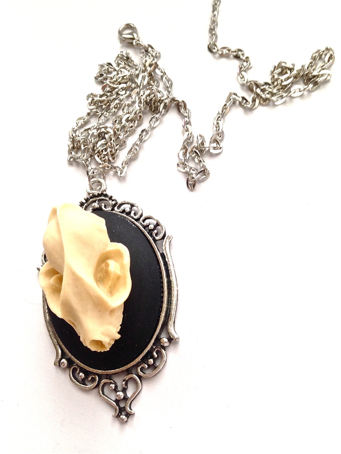 Bat cameo necklace