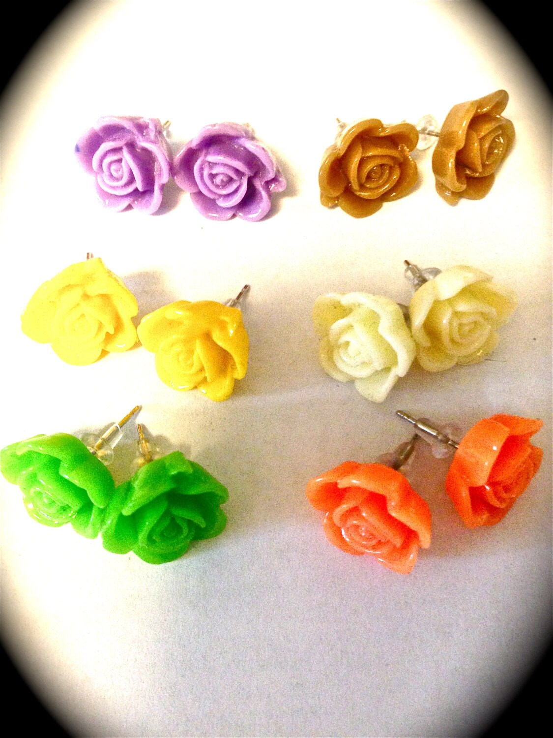 Resin Rose Earrings // You Pick which colored Pair - Image 2
