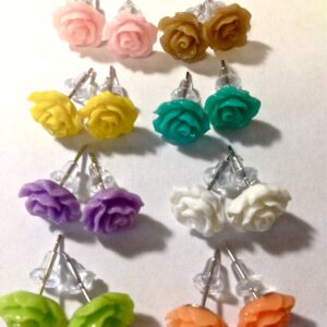 Pick two pair of Small Resin Rose stud earrings