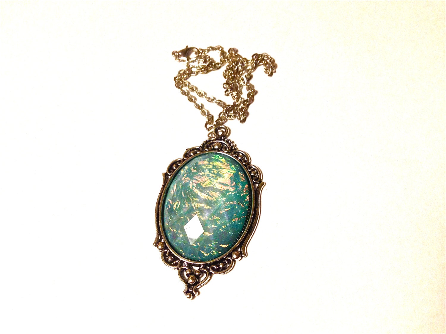 Teal faceted opal Necklace - Image 3