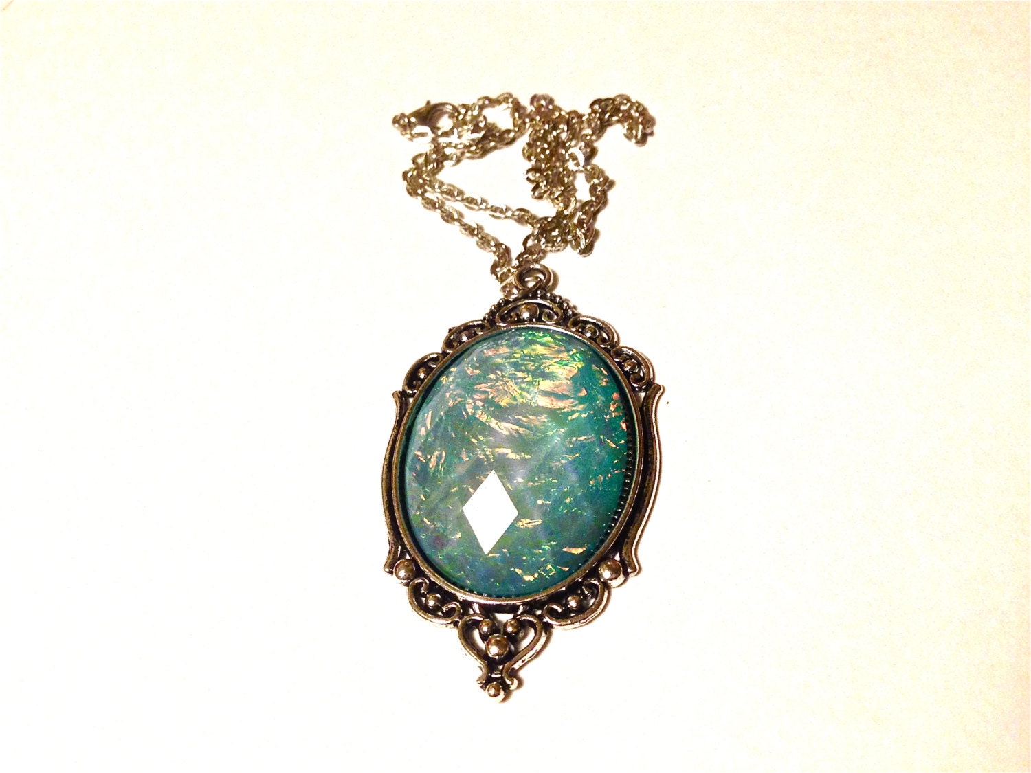 Teal faceted opal Necklace - Image 2
