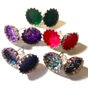 Mini bottlecap earrings