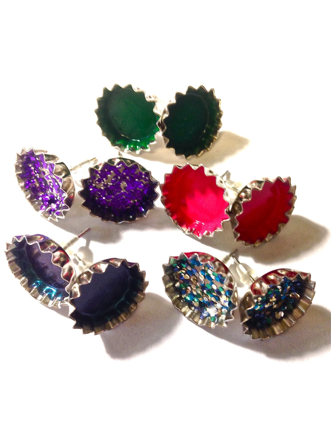 Mini bottlecap earrings