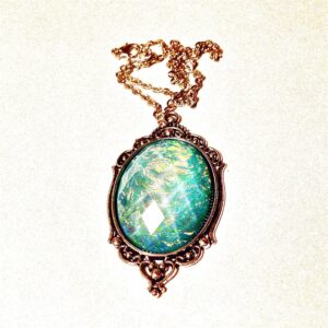 Teal faceted opal Necklace