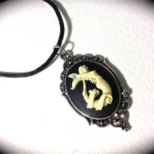 Mermaid cameo locket necklace