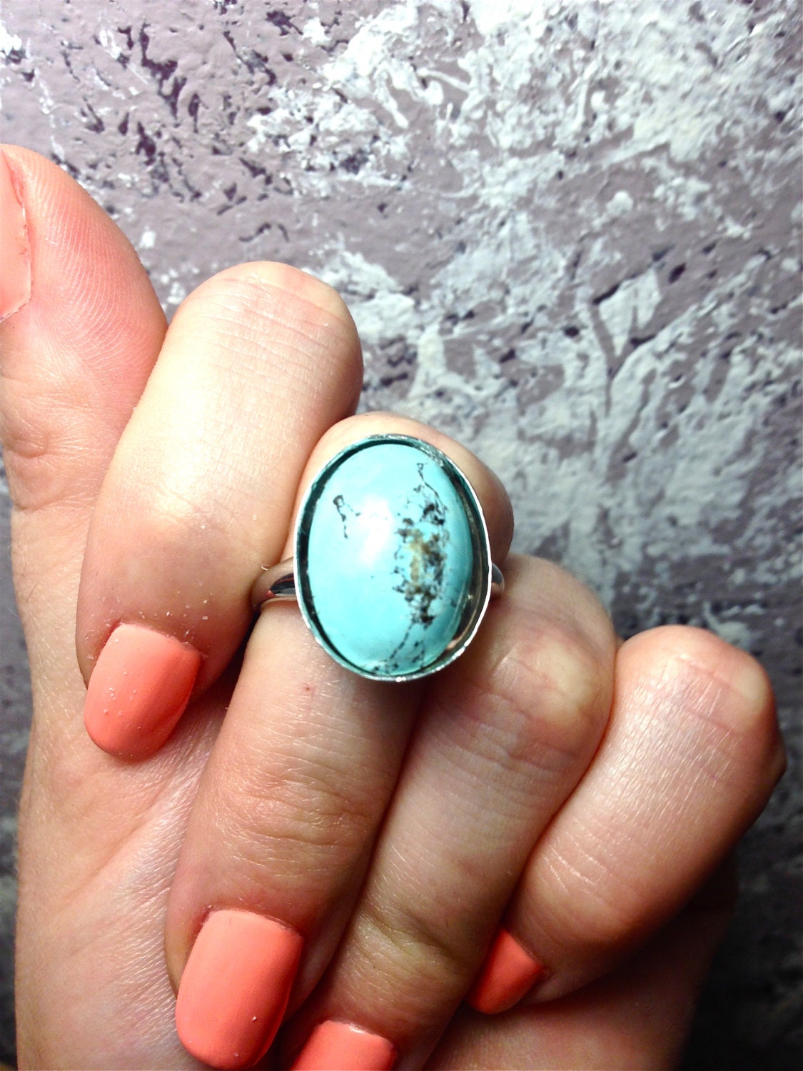 Turquoise ring // Real Turquoise Ring // Teal Ring // Gemstone ring - Image 2