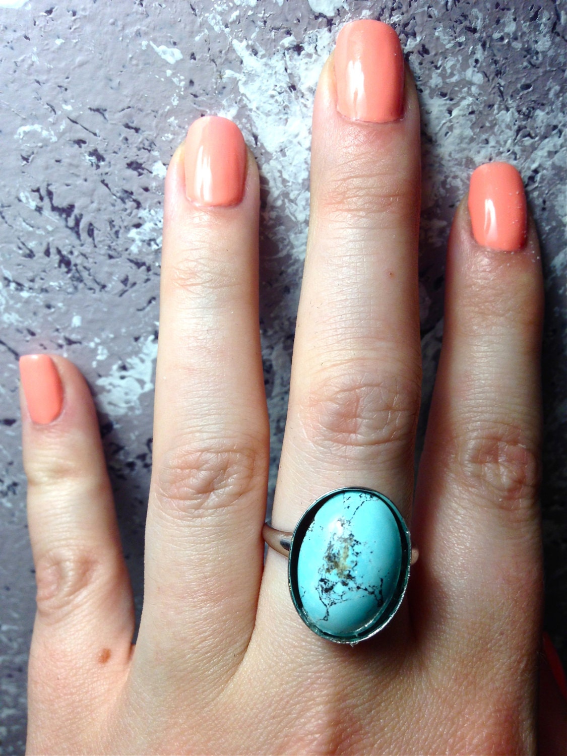 Turquoise ring // Real Turquoise Ring // Teal Ring // Gemstone ring - Image 4