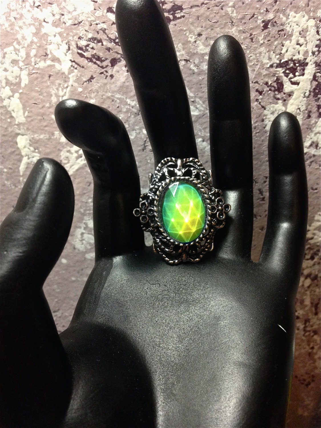 Mood Ring // Faceted Moon Stone Ring // Mood Ring Jewelry