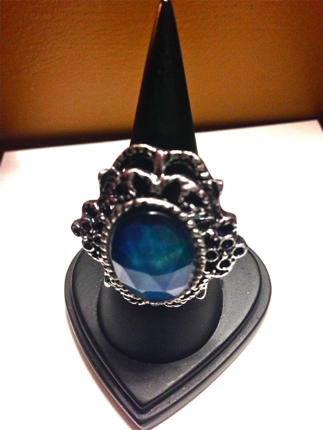 Mood Ring // Faceted Moon Stone Ring // Mood Ring Jewelry - Image 4