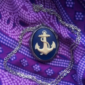 Anchor Cameo locket necklace