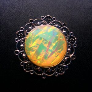 Round Fake pink opal Necklace