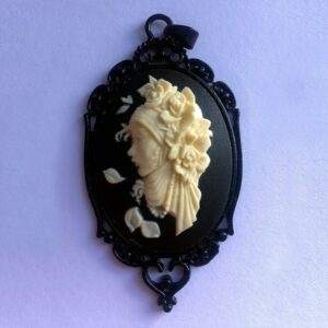 The huntress cameo/ Woman Profile Cameo Necklace