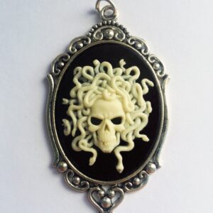 Medusa Skull Cameo Necklace