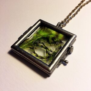 Shadow Box Rooster Feather Necklace