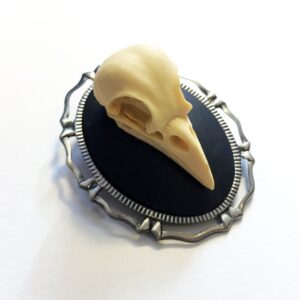 Raven Skull Brooch Pin Jewelry