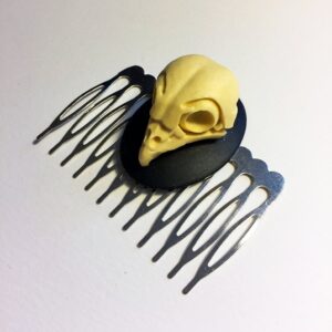 Owl Skull Cameo Hair Comb Jewelry