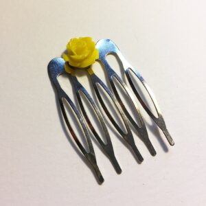 Yellow Resin Rose Hair Comb Jewelry