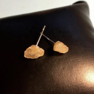 Raw Labradorite Gemstone crystal post stud Earrings