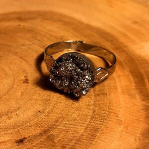 Silver Druzy Crystal Ring