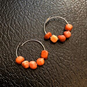 Malachite Gemstone Hoop Earrings