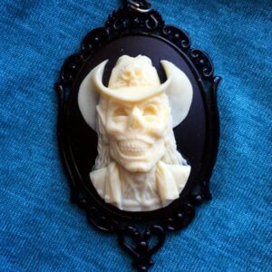 Skull Zombie Cowboy Cameo Necklace
