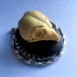 Owl Skull cameo necklace