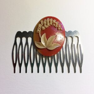 Lily Flowers Cameo Hair Comb Jewelry