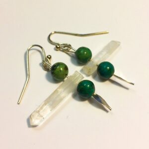 Turquoise Labradorite & Glass Earrings