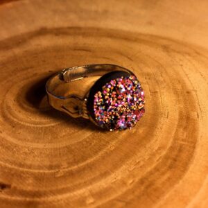 Magenta Druzy Crystal Ring