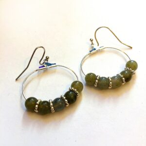 Labradorite Gemstone Hoop Earrings