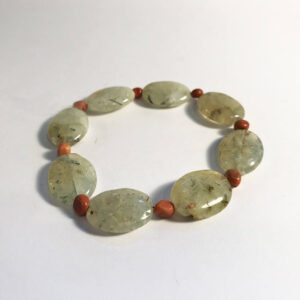 Prehnite & Pink Malachite Bracelet