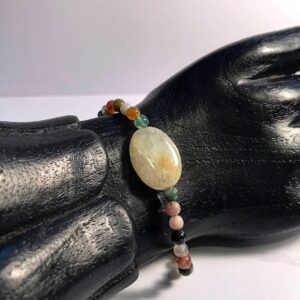 Prehnite / Tourmaline / Gemstone Bracelet