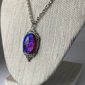 Dragons Breath // Mexican opal  Necklace // Dragon's breath cabochon // Fire Opal necklace