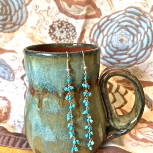 Turquoise Sterling Silver Crystal Gemstone Earrings // Turquoise Gemstone Dangle Earrings // Crystal gemstone dangle earrings