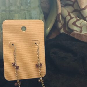 Garnet Sterling Silver Crystal Gemstone Earrings // Garnet Cluster Dangle Earrings // Crystal gemstone dangle earrings